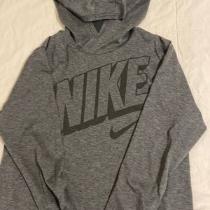 Nike Youth Gray Long sleeve shirt with hood.